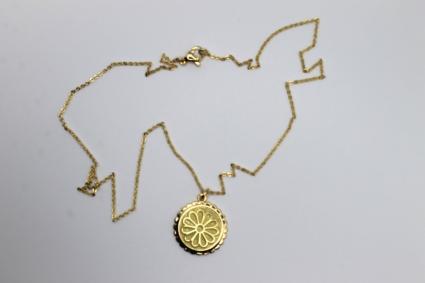 Flower Coin Necklace, Yellow