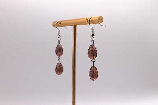 Purple Raindrop Earrings, Mini