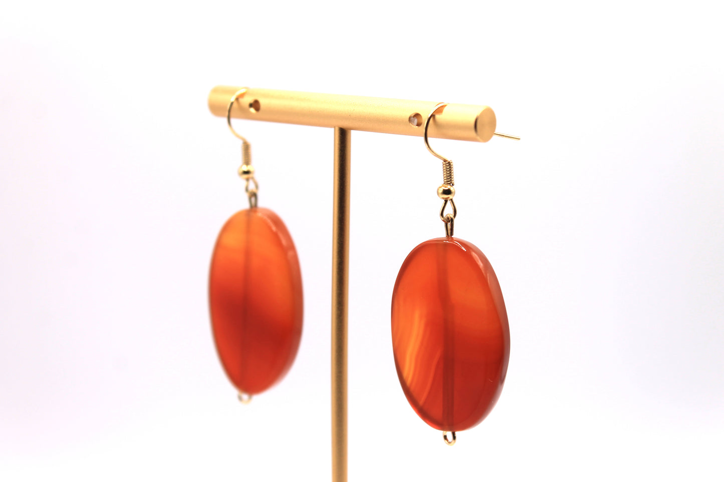 Agate Earrings, Red