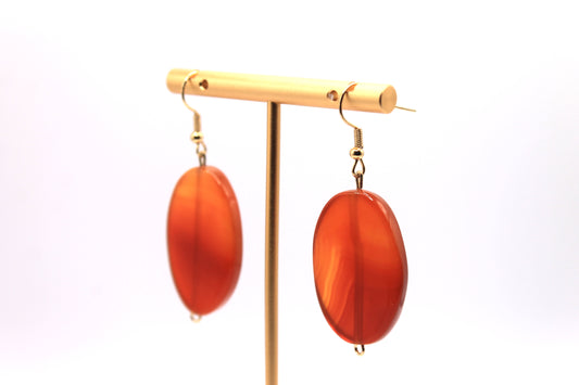 Agate Earrings, Red