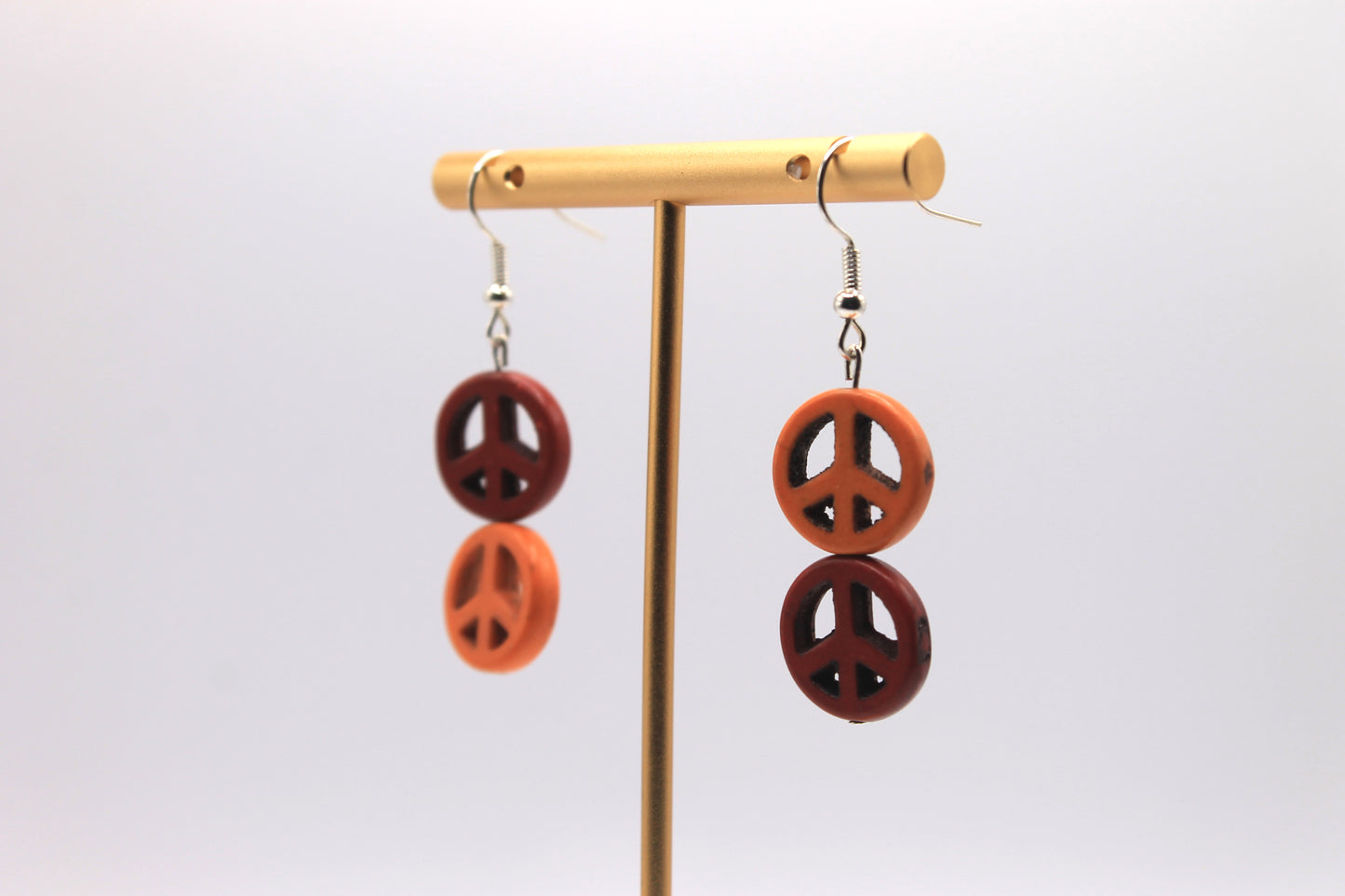 Mismatched Peace Sign Earrings