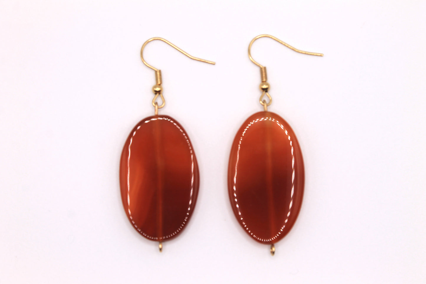 Agate Earrings, Red