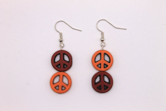 Mismatched Peace Sign Earrings