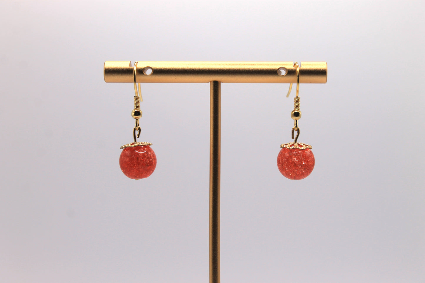 Red Crackle Earrings