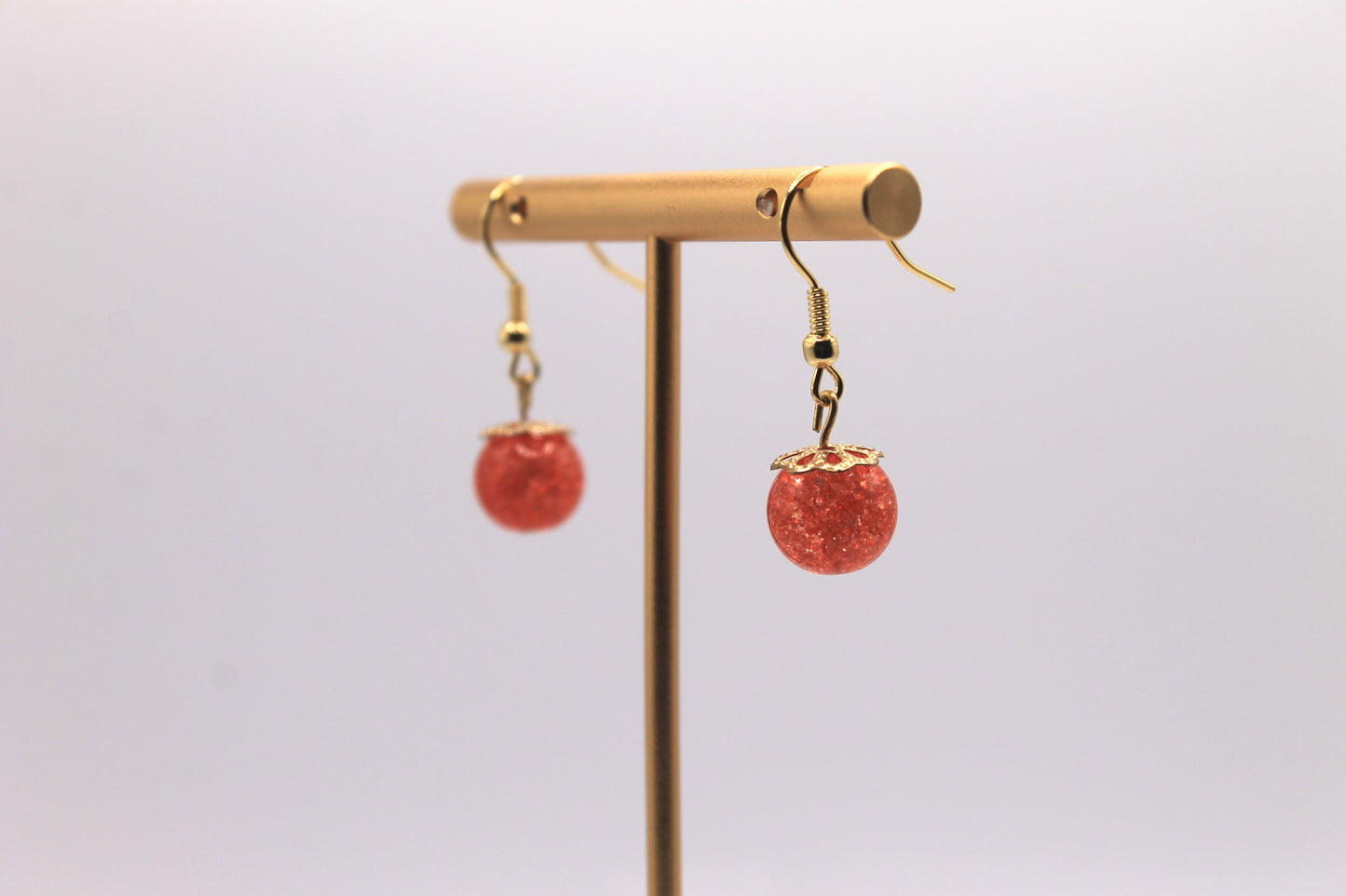 Red Crackle Earrings