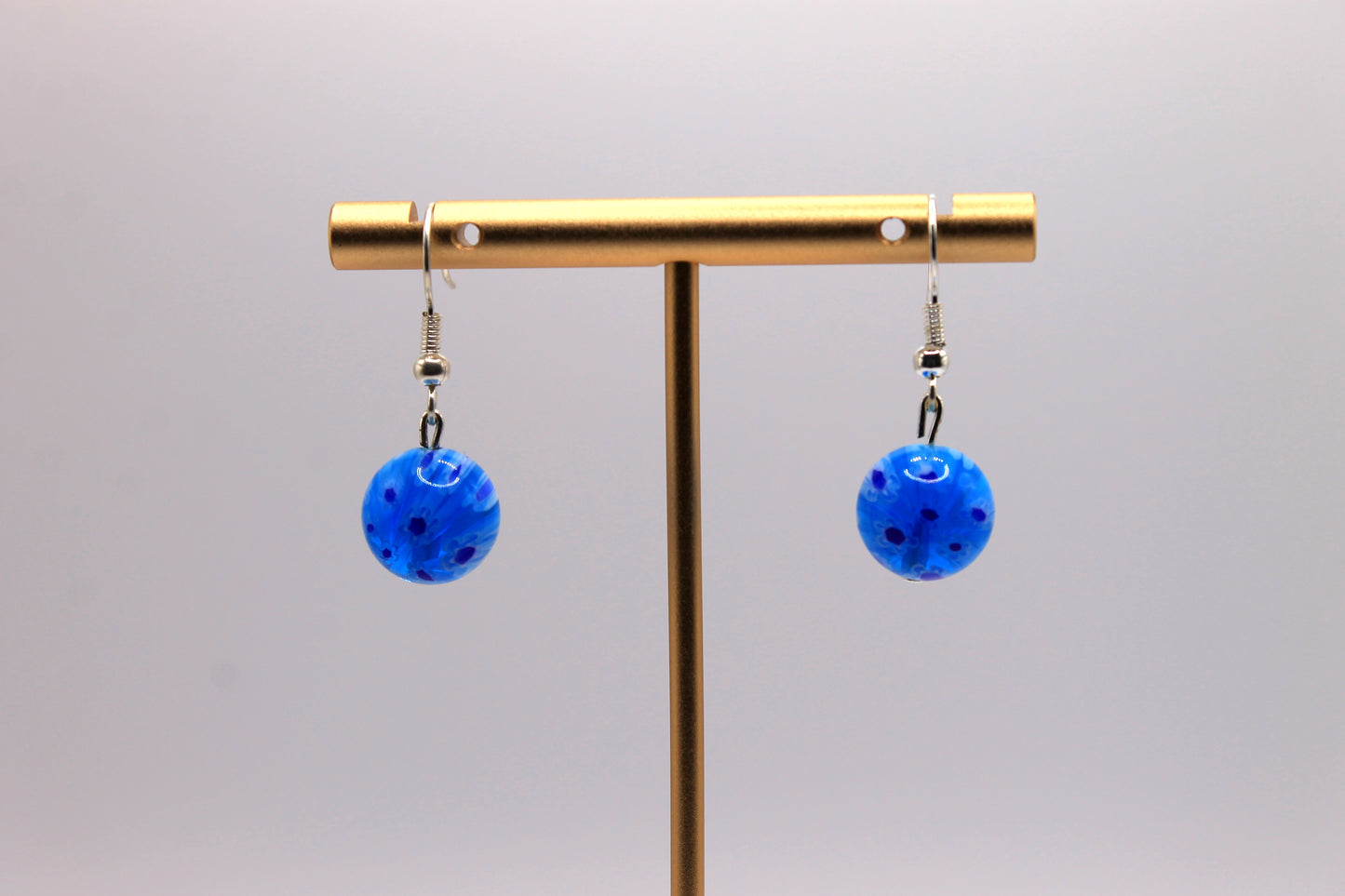 Millefiori Blue Earrings