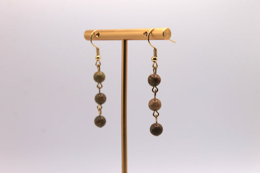 Gold Stone Earrings