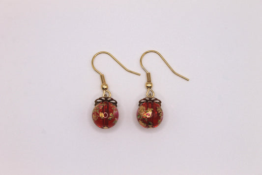 Gold Foil Flower Earrings